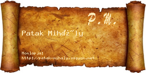 Patak Mihály névjegykártya