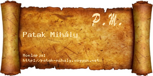 Patak Mihály névjegykártya